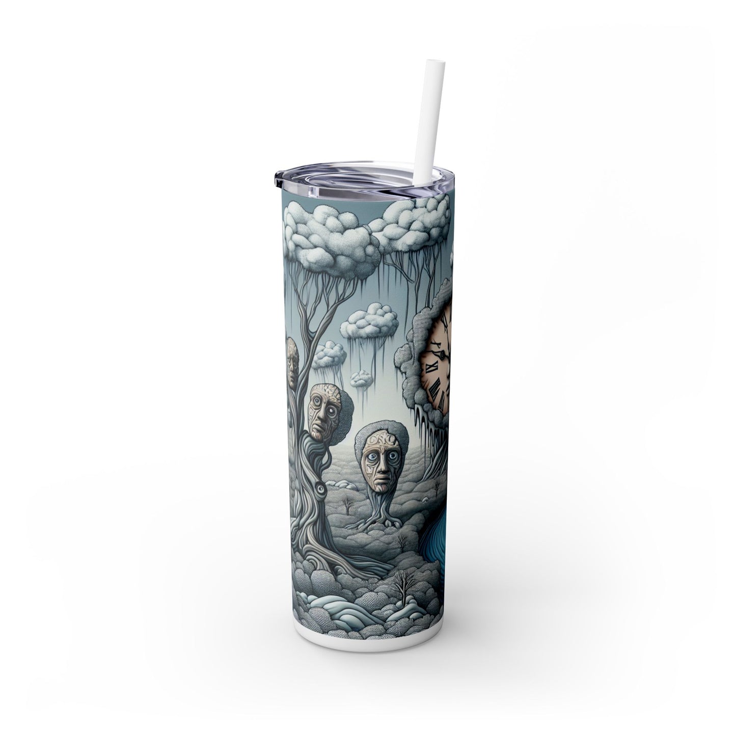 « Fantasy Wonderland : Là où le temps se plie et où les arbres parlent » - Le verre fin Alien Maars® avec paille 20 oz