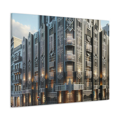 "Elegancia iluminadora: una calle de la ciudad Art Deco": el estilo Art Deco de Alien Canva