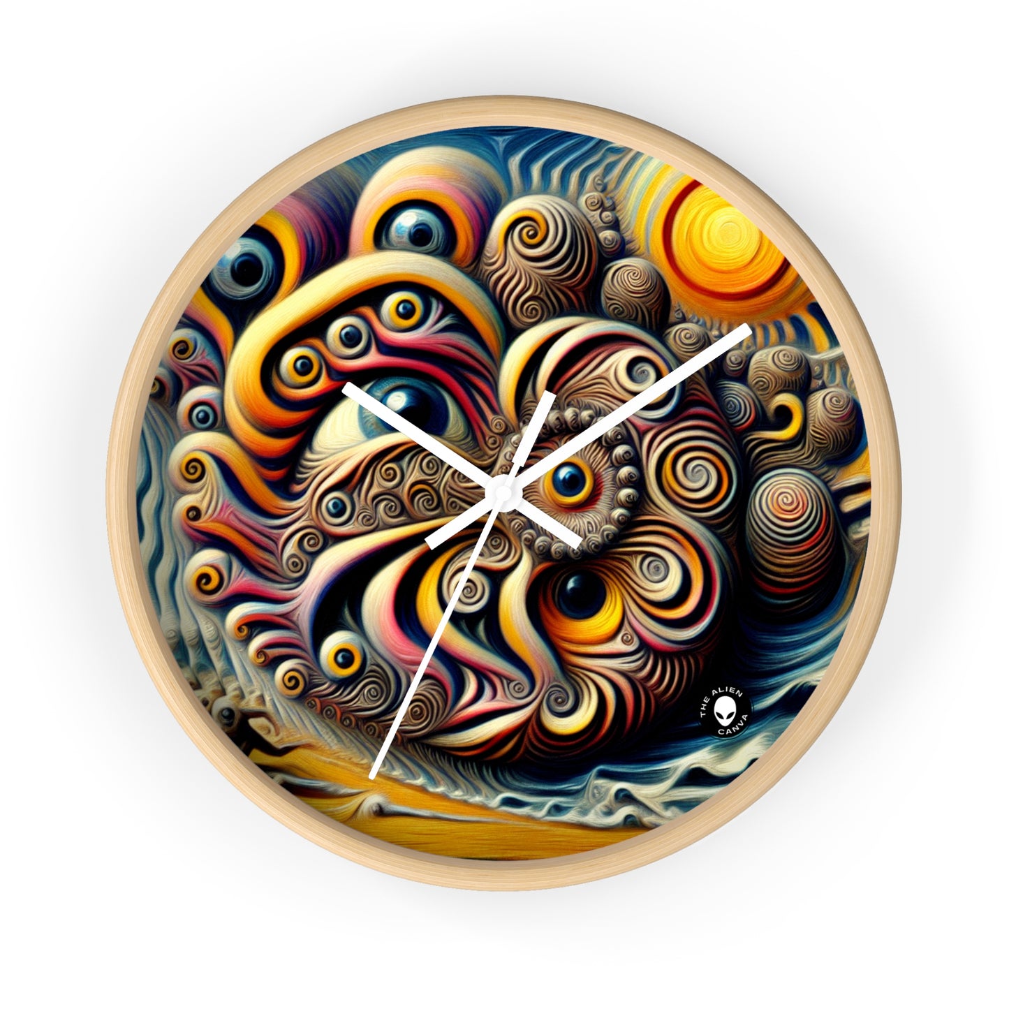 "Time Island's Dreamlike Dance" - The Alien Wall Clock Surrealism