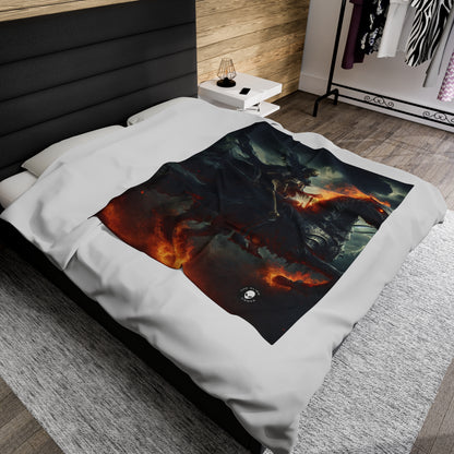 "Cavalry of the Night". - The Alien Velveteen Plush Blanket Gothic Art