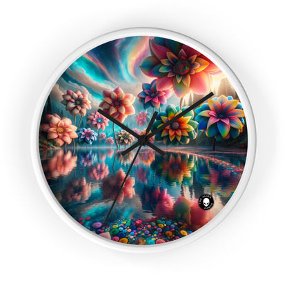 "Enchanted Waters: A Floral Dreamland" - The Alien Wall Clock