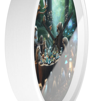 "Enchanted Tea Time: A Magical Forest Gathering" - The Alien Wall Clock