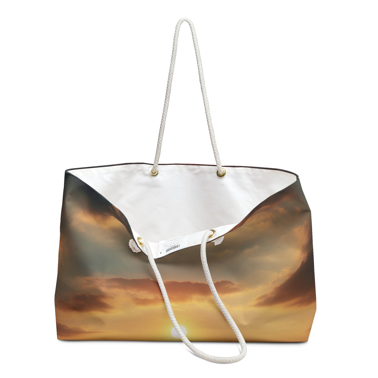 "A Stroll Along the Beach at Sunset" - The Alien Weekender Bag Photorealism Style