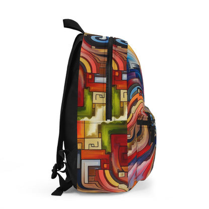 "Serene Blue: Abstract Art with Geometric Shapes" - The Alien Backpack Abstract Art