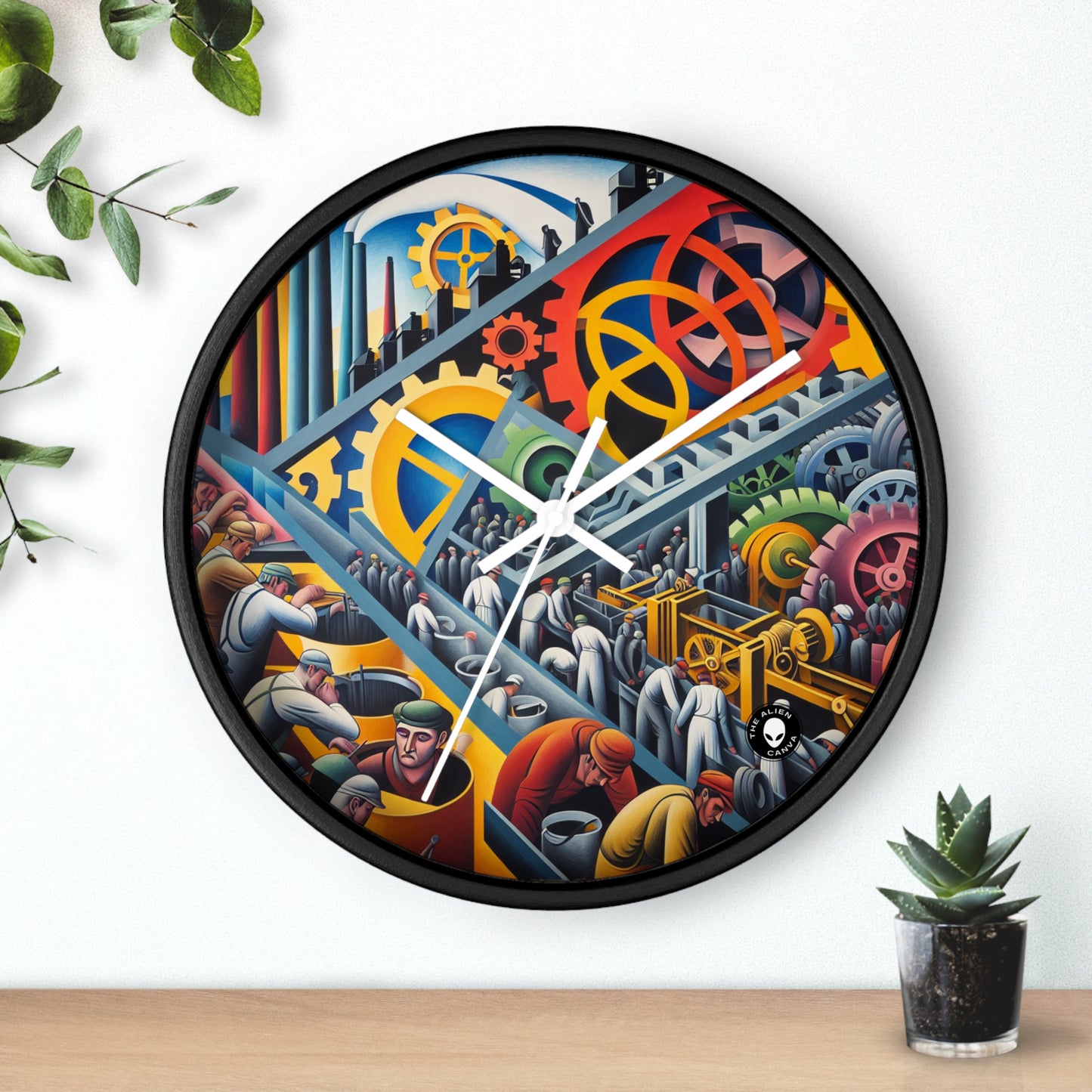 "Constructivismo industrial: engranajes y trabajo" - El constructivismo alienígena del reloj de pared