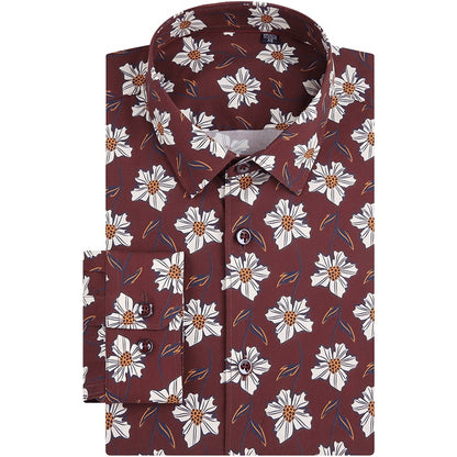 Printed shirt men's long sleeve