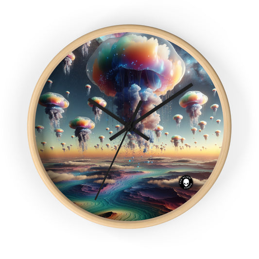 "Jellyfish Sky: A Surreal World" - The Alien Wall Clock