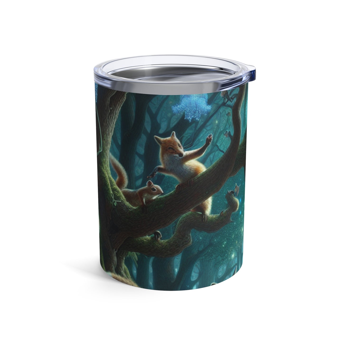 "Animales místicos: criaturas retozando en un bosque encantado" - Vaso Alien de 10 oz