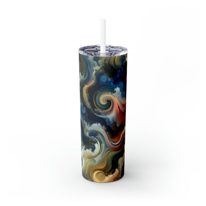 « Chaotic Balance : Un univers de couleurs » - The Alien Maars® Skinny Tumbler avec paille 20oz Style art abstrait