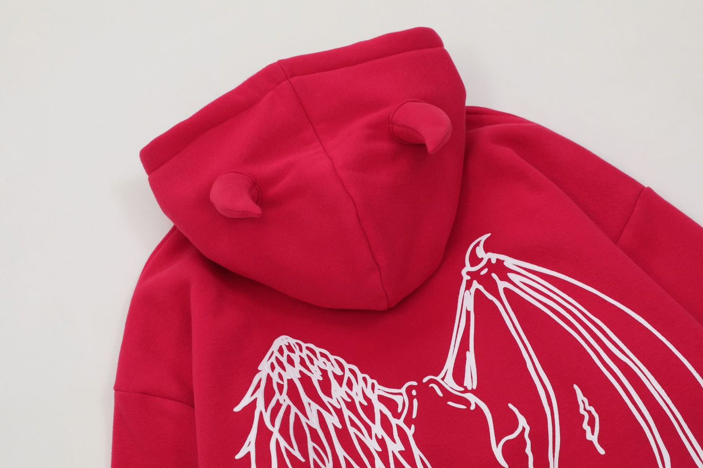 Sweat à capuche diable en polaire imprimé pour hommes