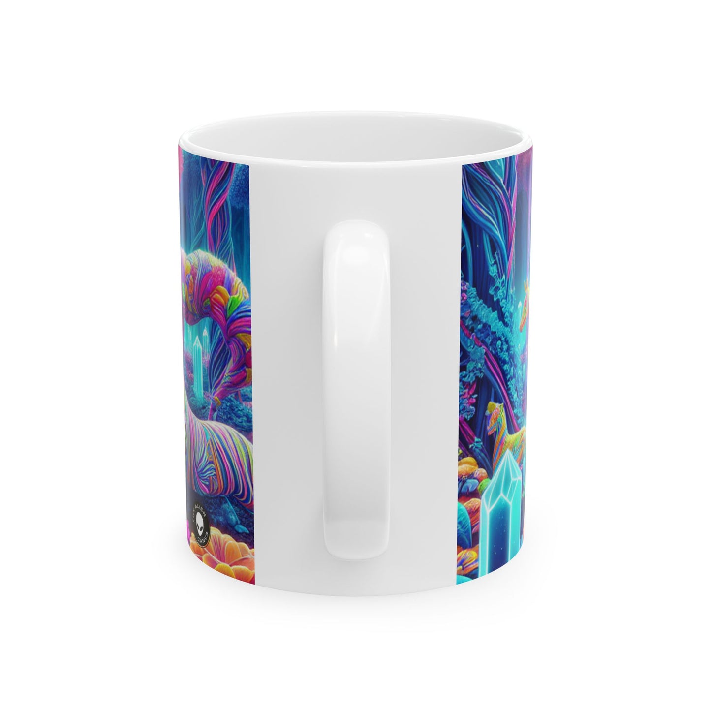 « Glowing Enchantment : Neon Forest » – Tasse en céramique Alien 11 oz