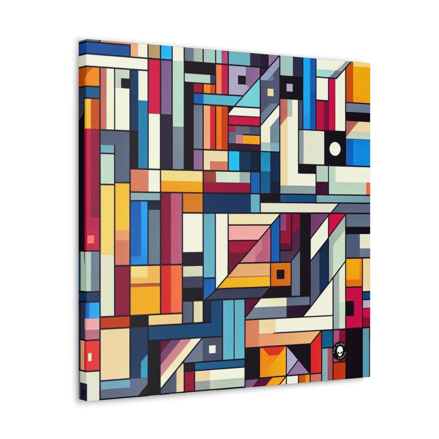 "Futuristic Cityscape: A Geometric Perception" - The Alien Canva Hard-edge Painting