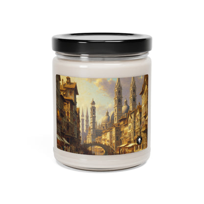 "Riviera Rhapsody: An Abstract Ode to the French Mediterranean" - The Alien Scented Soy Candle 9oz New European Painting