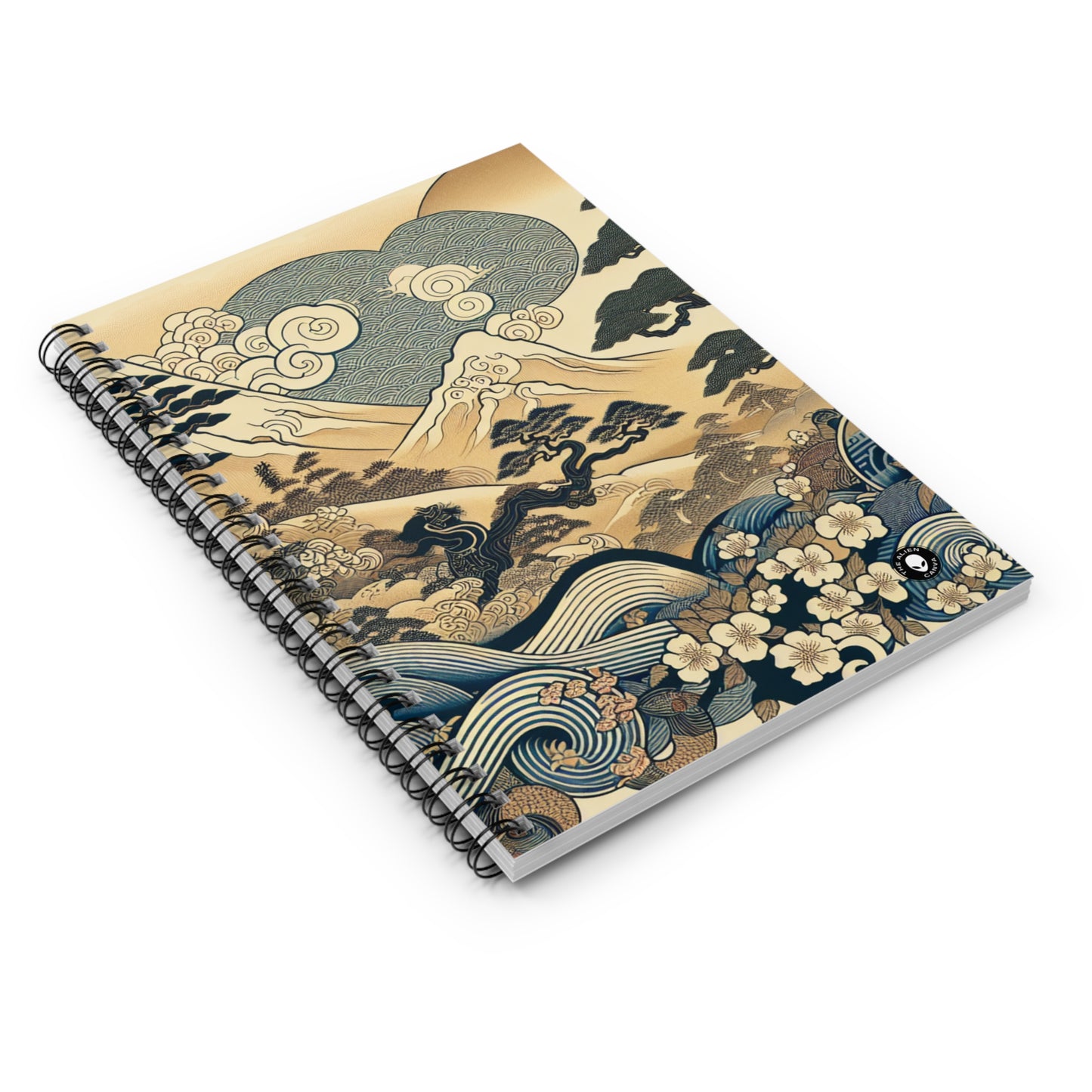 "Los sueños festivos de Edo" - El cuaderno de espiral alienígena (línea rayada) Ukiyo-e (impresión en madera japonesa)