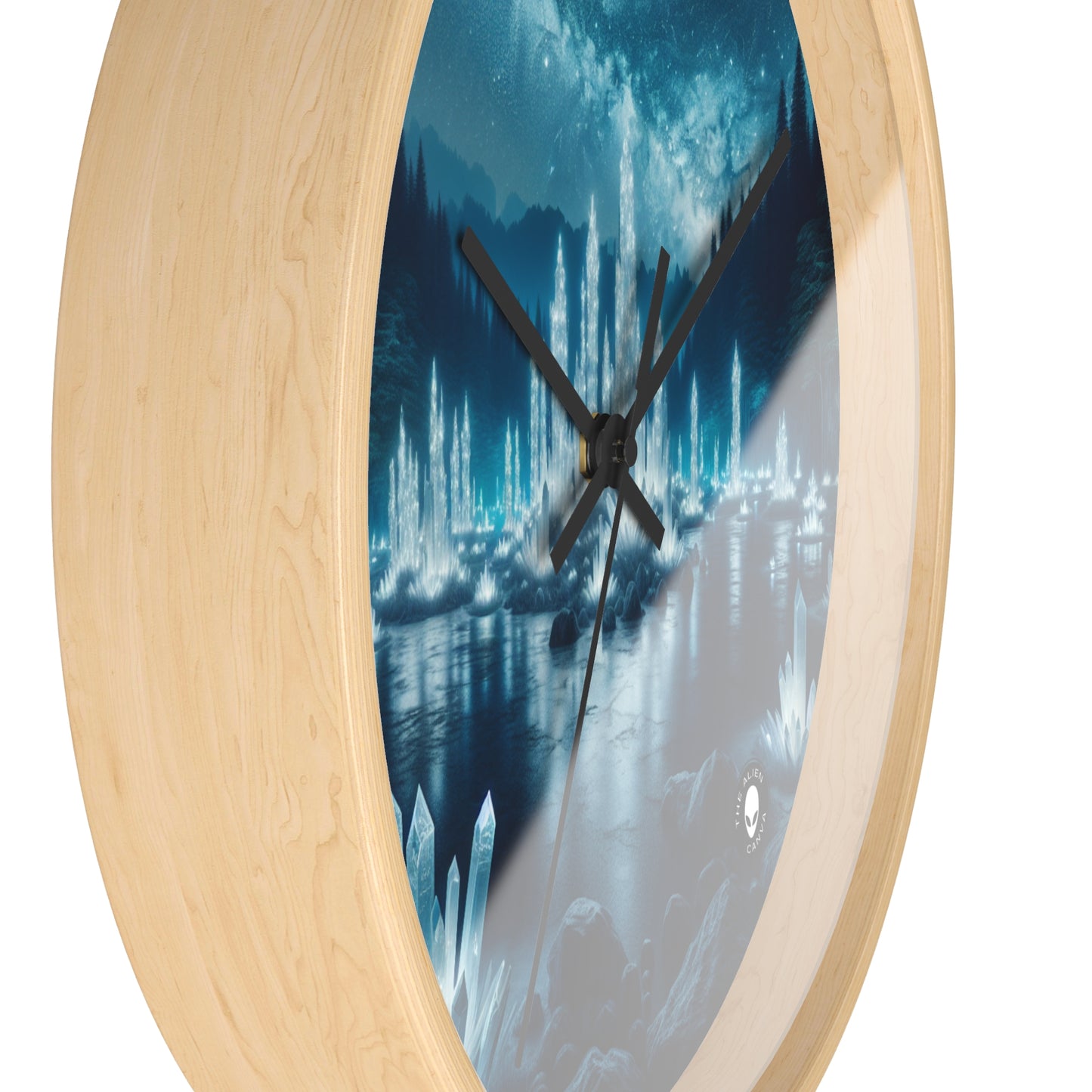 "Crystal Grove: Starlit Reflections" - The Alien Wall Clock