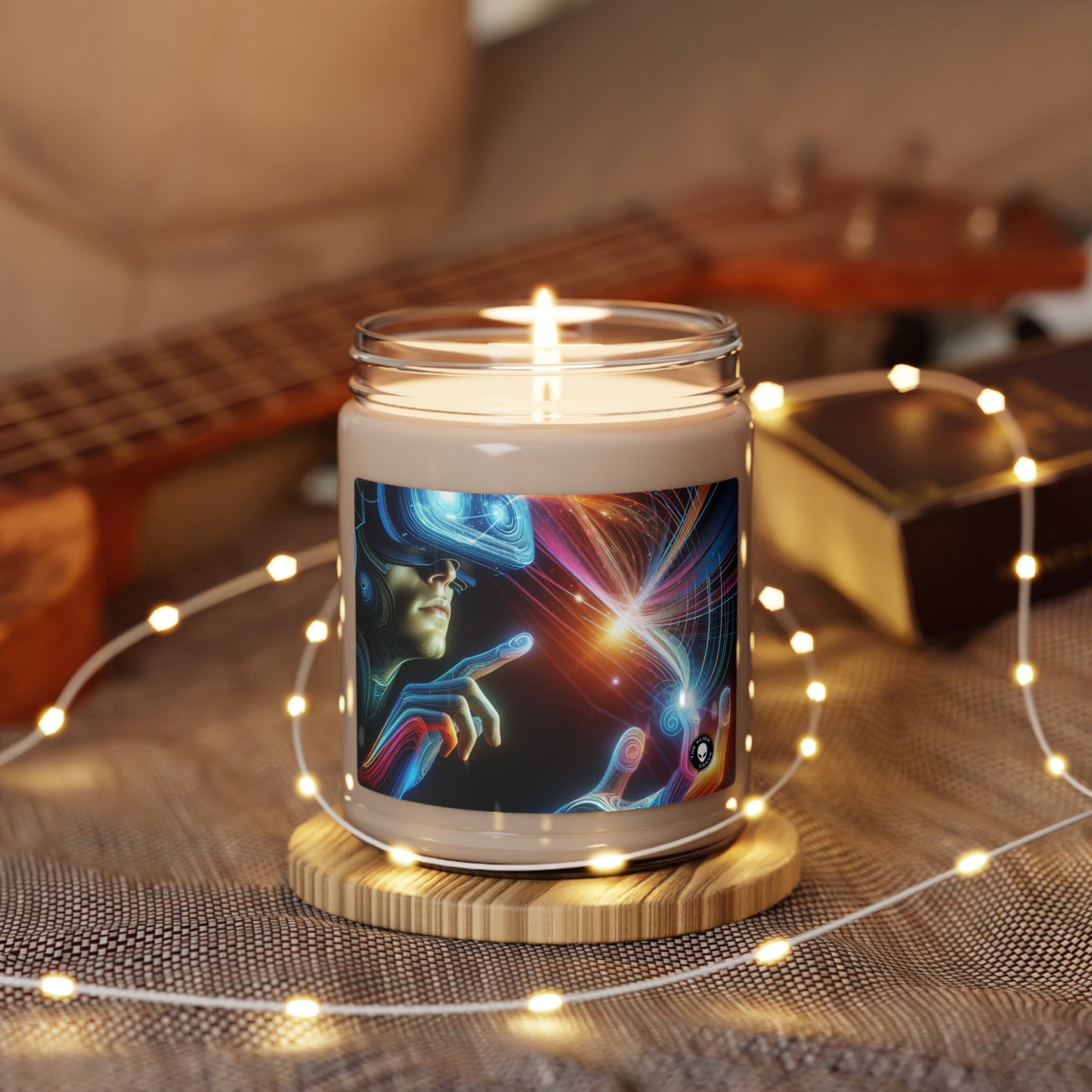 "Realmscape: An Infinite Virtual Odyssey" - The Alien Scented Soy Candle 9oz Virtual Reality Art