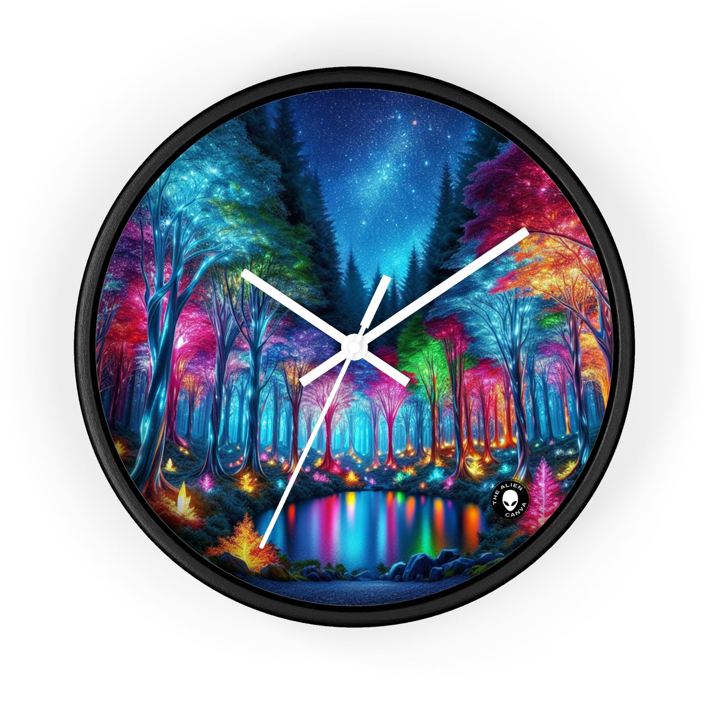 "Crystal Glow: The Enchanted Forest" - The Alien Wall Clock