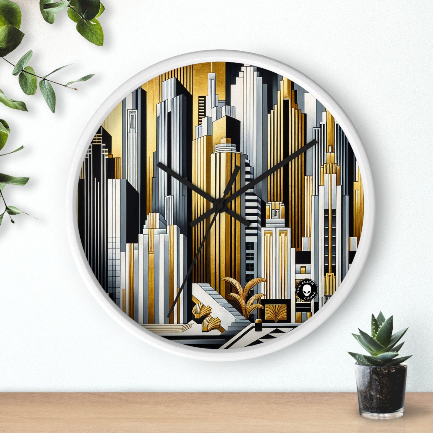 "Artistic Deco Dreamscape" - L'Horloge Murale Alien Art Déco