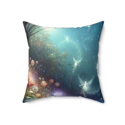 "Enchanted Moonlit Flower Forest"- The Alien Spun Polyester Square Pillow