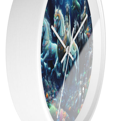 "Enchanted Underwater Realm: Mermaids and Seahorses" - The Alien Wall Clock