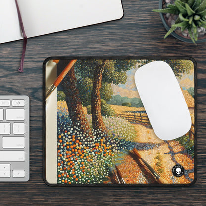 "Autumn Bliss: Pointillism Forest" - The Alien Gaming Mouse Pad Pointillism