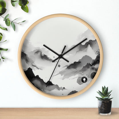 "Whispers of the Moonlit Grove" - The Alien Wall Clock Ink Wash Painting