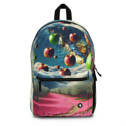 "Apple Sky and Pink Flower Carpet: A Surreal Landscape" - The Alien Backpack