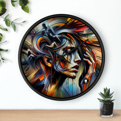 "Night Pulse: Expressions of Urban Chaos" - The Alien Wall Clock Expressionism