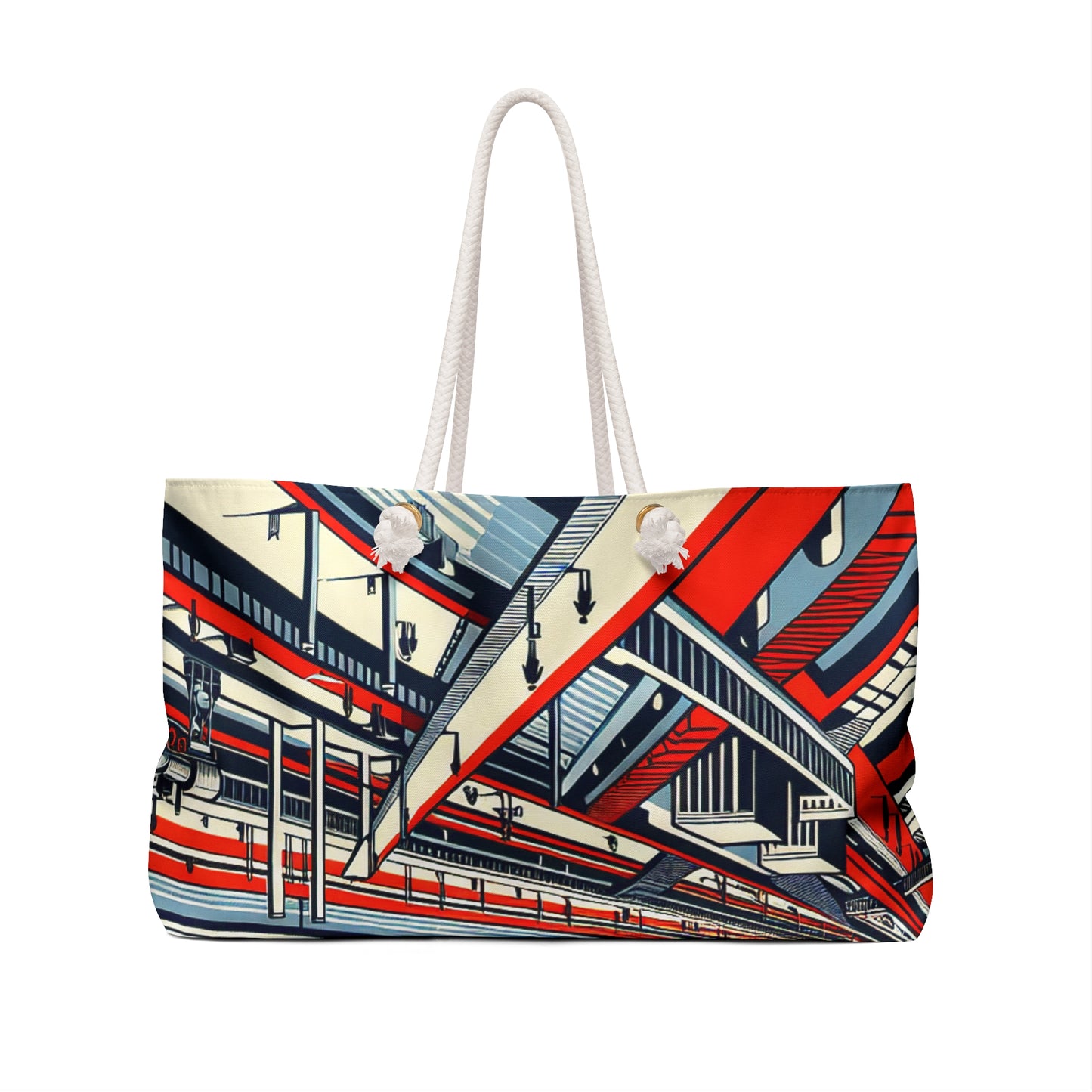 "Constructing Ideas: A Typographic Landscape" - The Alien Weekender Bag Constructivism Style