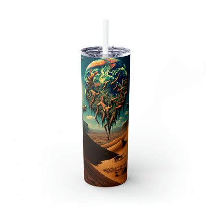 « Soulèvement dans l'Outback » - The Alien Maars® Skinny Tumbler avec paille 20oz Style surréaliste