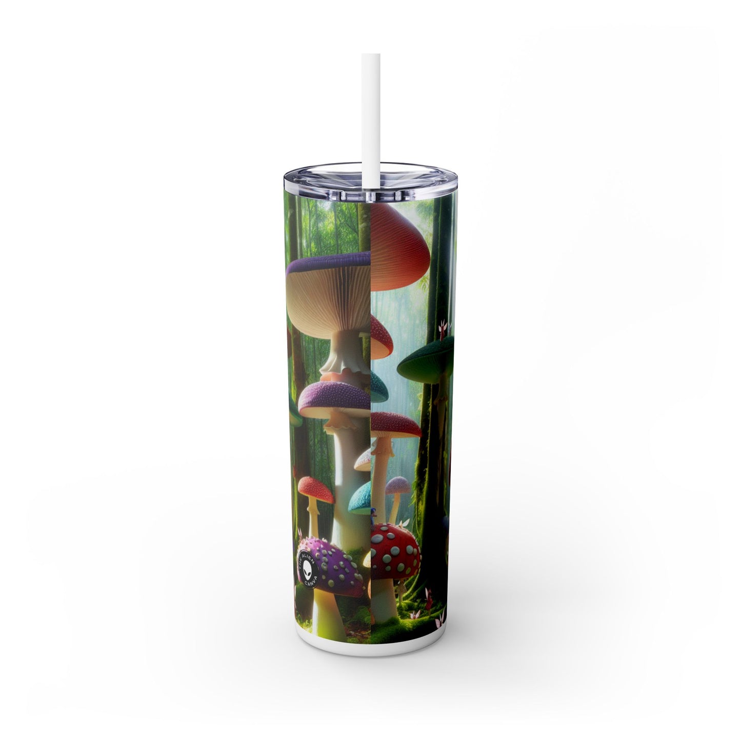 "Bosque de hongos encantado": vaso estrecho con pajita de 20 oz de Alien Maars®