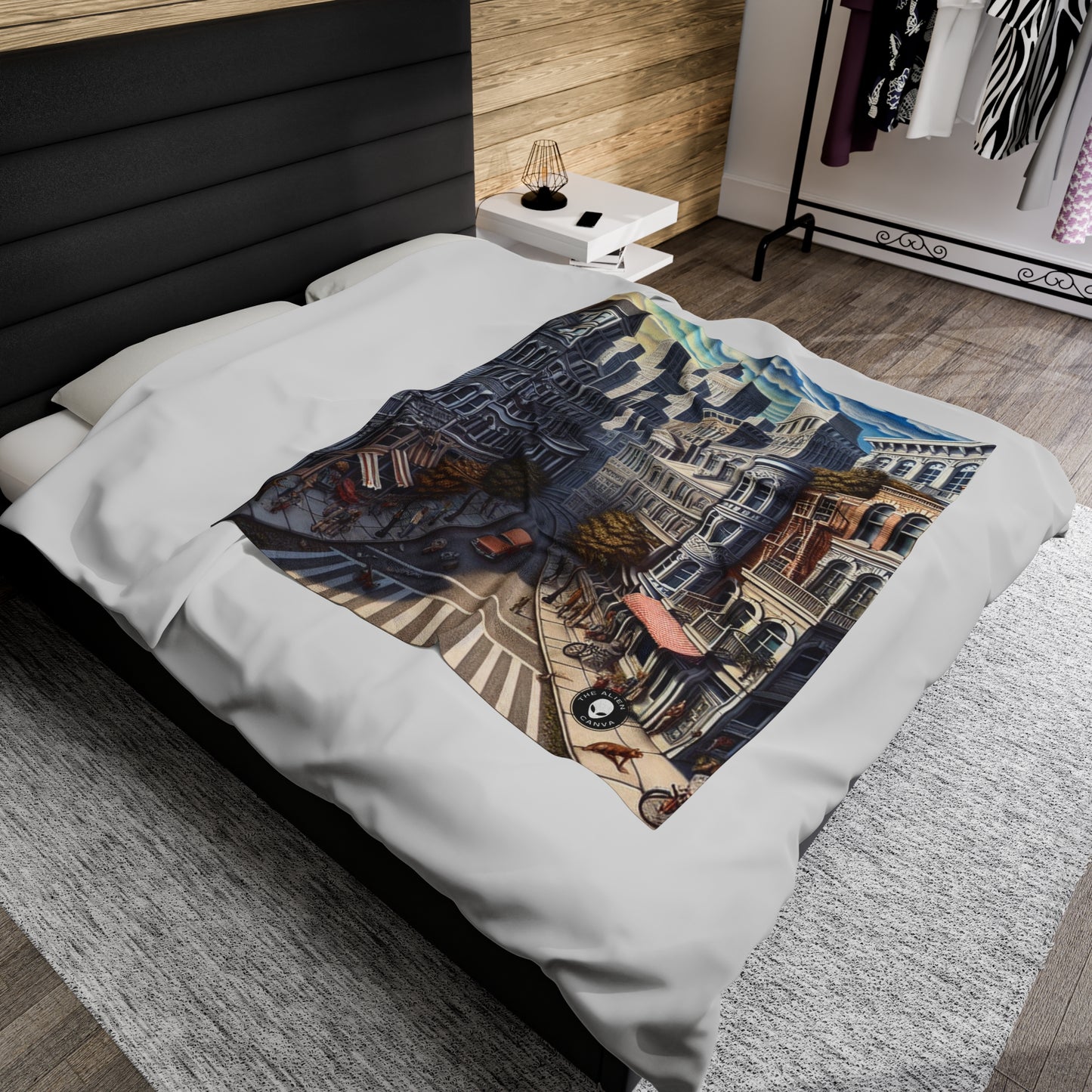 "Enchanted Passage: Transcending Reality" - The Alien Velveteen Plush Blanket Trompe-l'oeil