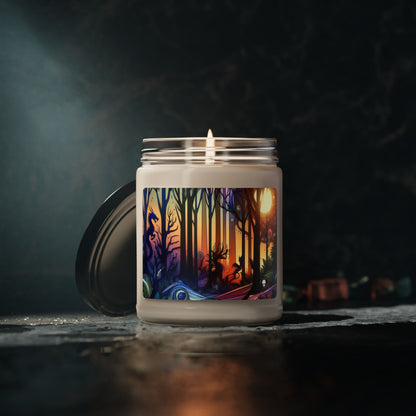 "Crepúsculo místico: criaturas en el bosque" - Vela de soja con aroma a alienígena de 9 oz