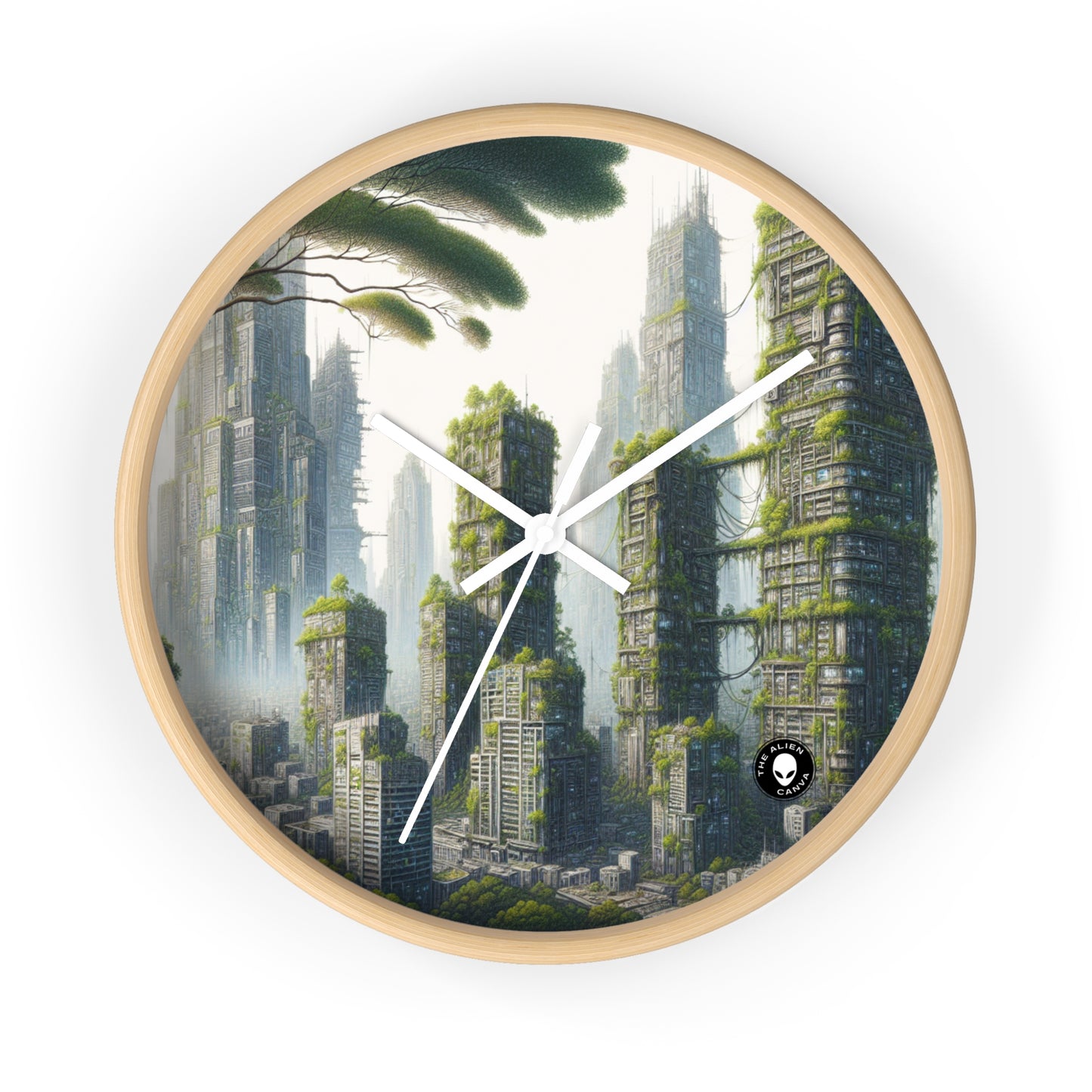 "Nature's Resurgence: The Urban Jungle" - The Alien Wall Clock