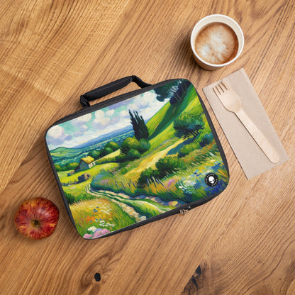 "Mystical Morning: A Post-Impressionist Journey into a Vibrant Dawn"- The Alien Lunch Bag Post-Impressionism