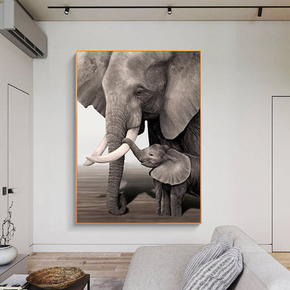 Decoración del hogar, cartel de elefante, lienzo sin marco, núcleo de pintura