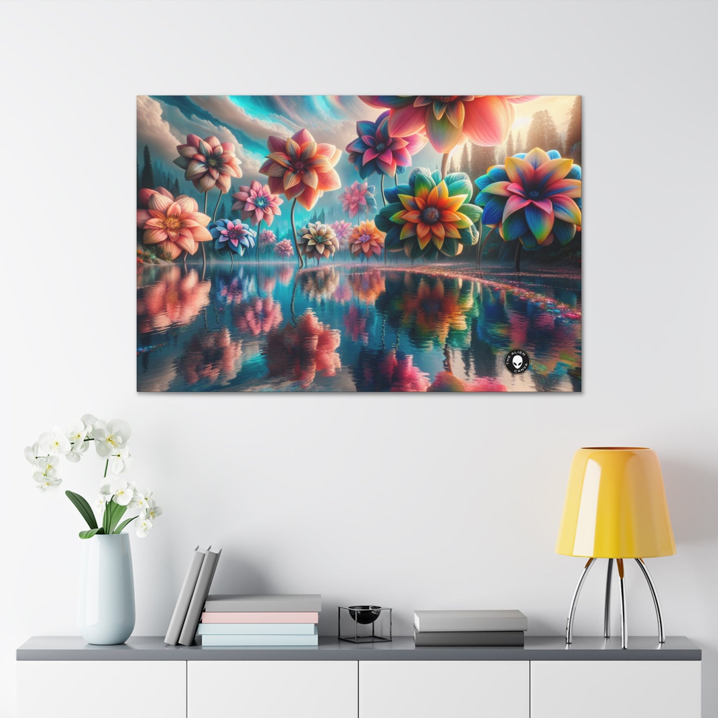 "Enchanted Waters: A Floral Dreamland" - The Alien Canva