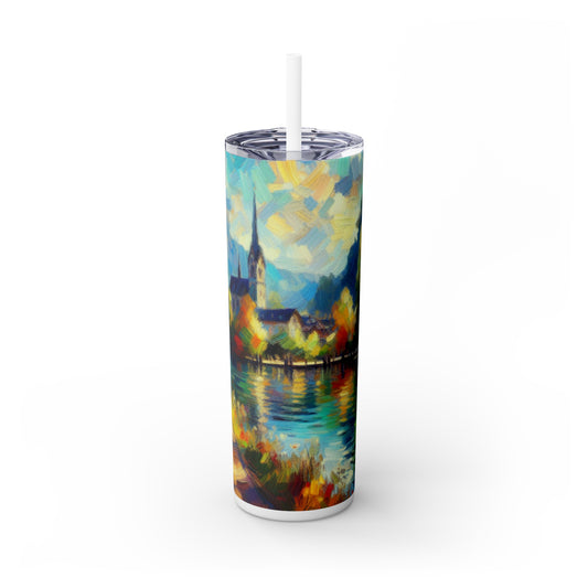 « Sunny Market Delight » - The Alien Maars® Skinny Tumbler avec paille 20oz Impressionnisme