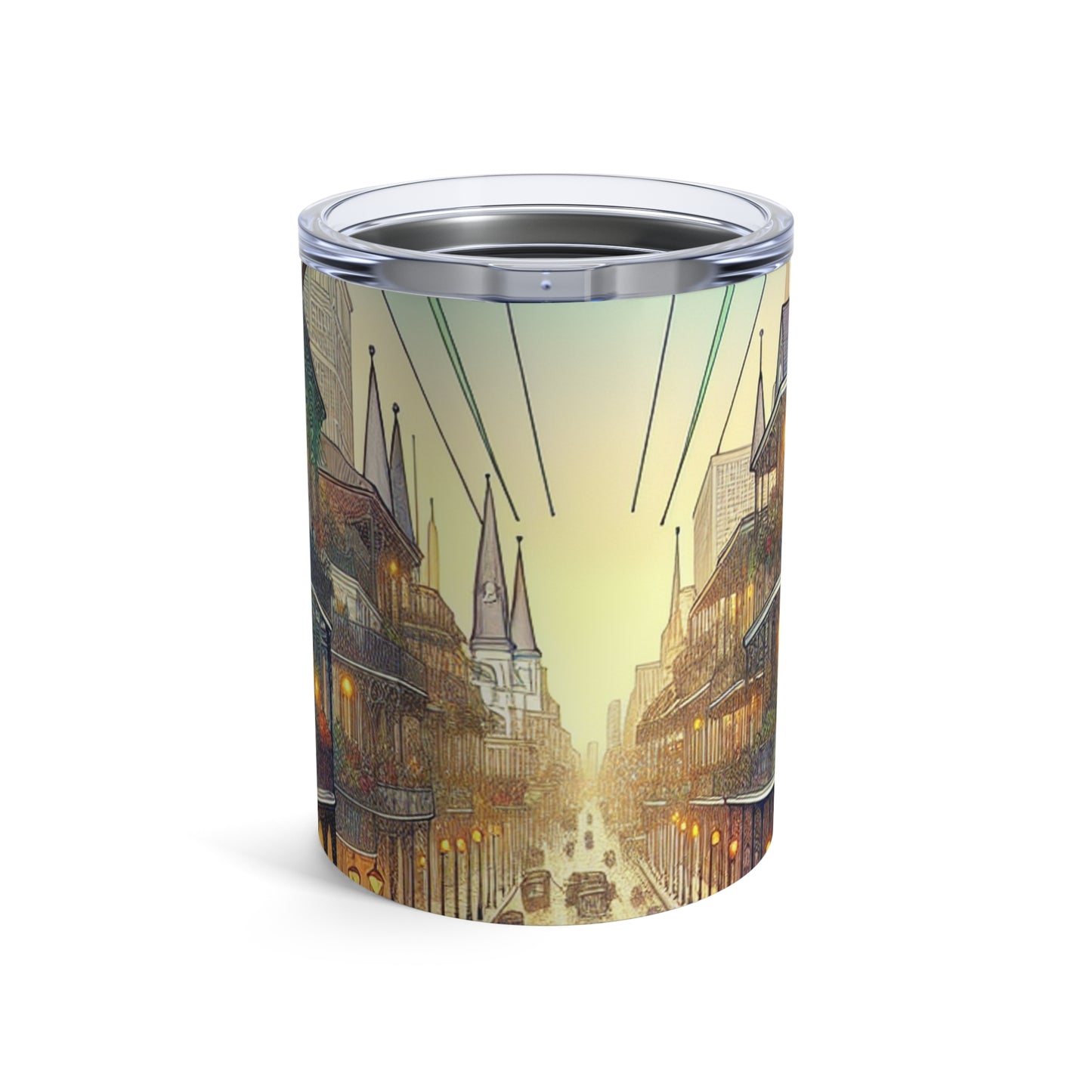 "Vivid Splendor: Une image du quartier français de la Nouvelle-Orléans" - The Alien Tumbler 10oz Style Art Nouveau