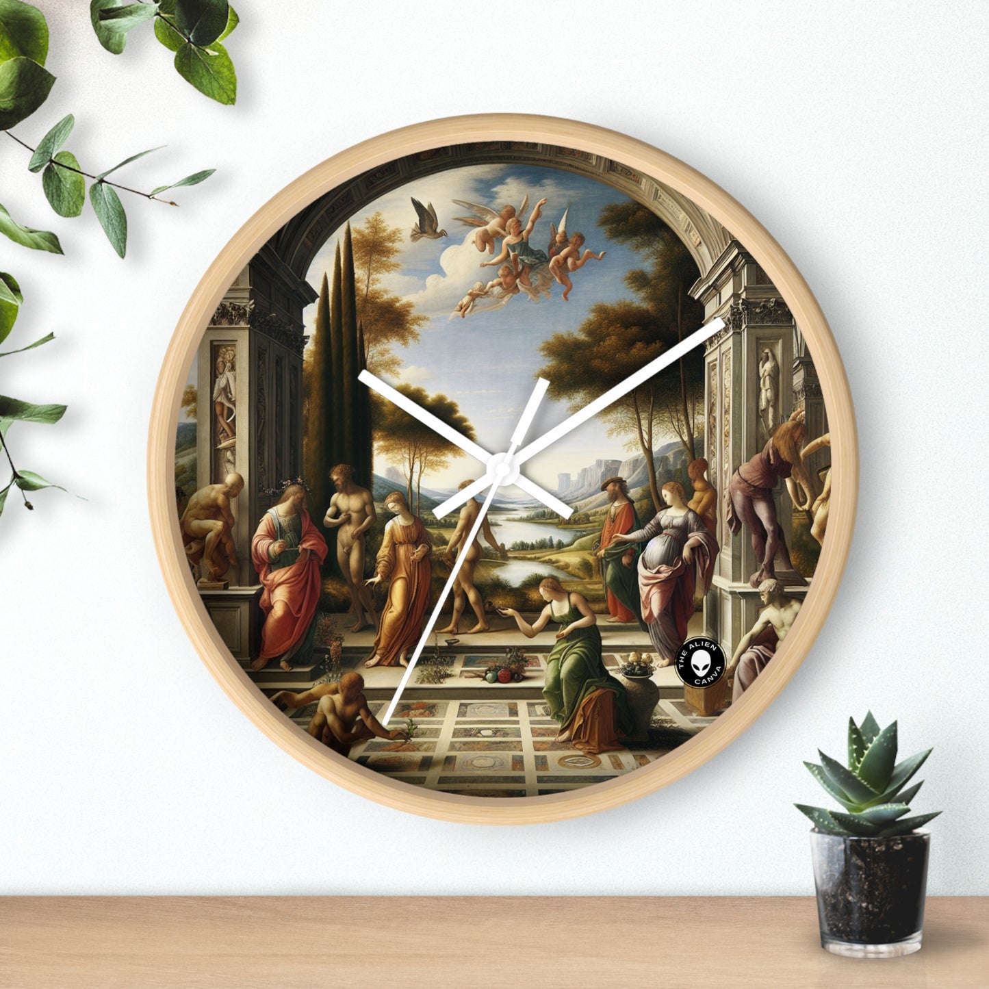 "El renacimiento de una ciudad: combinación de elegancia clásica con energía urbana moderna" - The Alien Wall Clock Renaissance Art