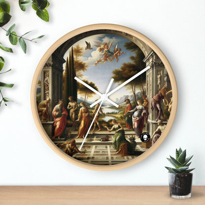 "A City Renaissance: Blending Classical Elegance with Modern Urban Energy" - The Alien Wall Clock Renaissance Art