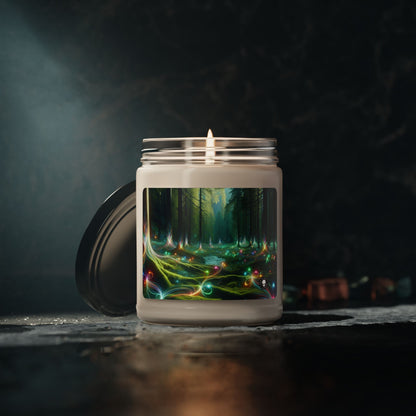 - Bosque encantado de cristales: un tapiz de luz - Vela de soja con aroma a alienígena de 9 oz