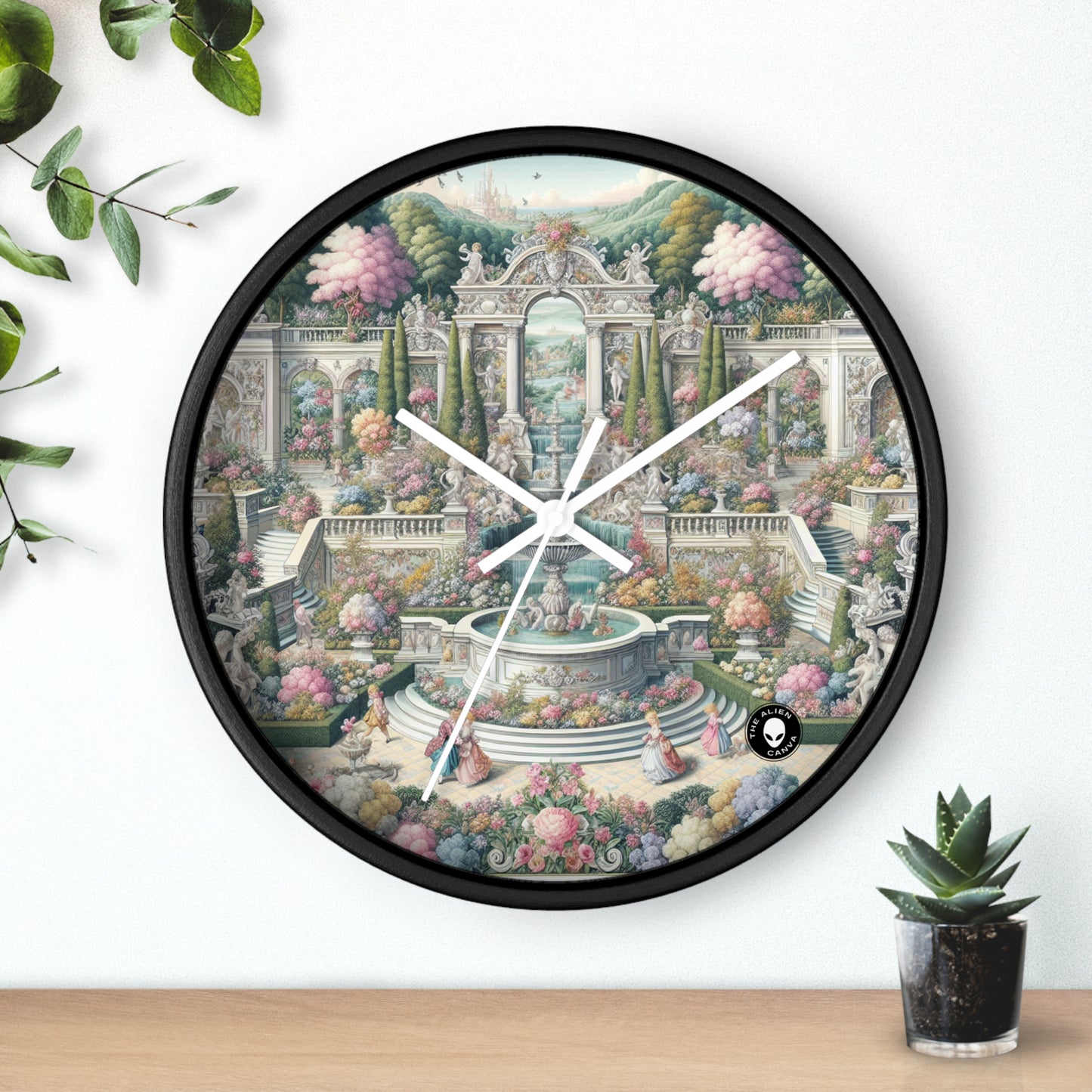 "Garden Elegance: A Rococo Affair" - L'horloge murale Alien Rococo