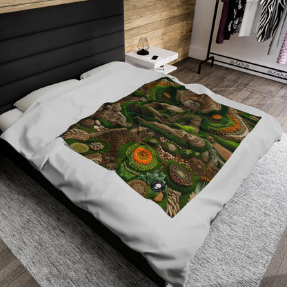 "Forest Mandala: A Harmony of Nature" - The Alien Velveteen Plush Blanket Earth Art