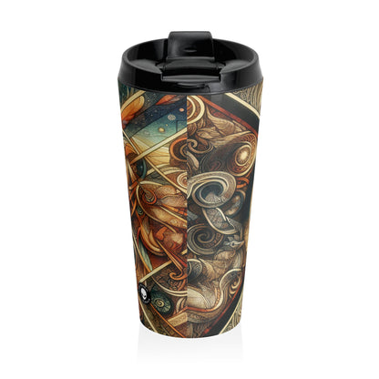 "Metamorphic Threads: Exploring Transformation through Celtic Knot Art" - The Alien Stainless Steel Travel Mug Celtic Art