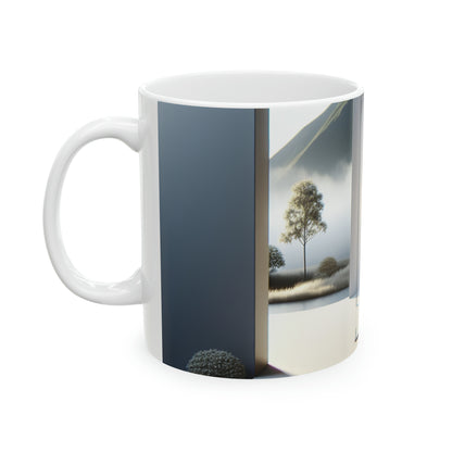 "Monochrome Equilibrium: A Minimalist Exploration of Balance" - The Alien Ceramic Mug 11oz Minimalism