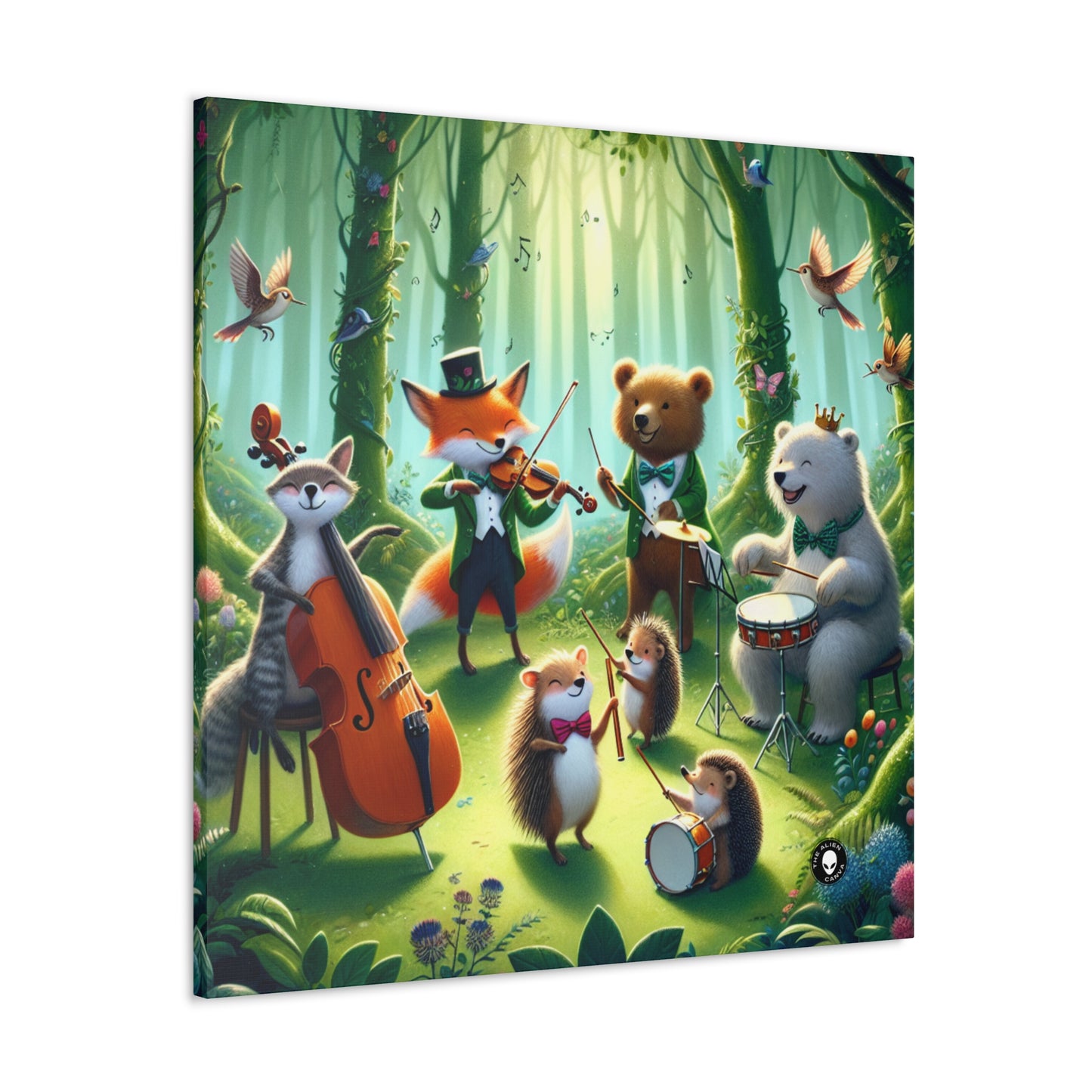 "Una colección de animales melodiosos: animales musicales en el bosque encantado" - The Alien Canva