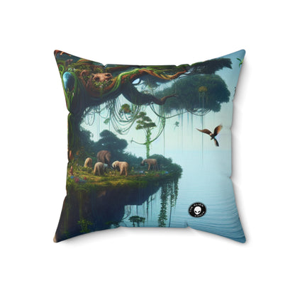 "Fantasy Island: The Giant Tree of Dreams"- The Alien Spun Polyester Square Pillow