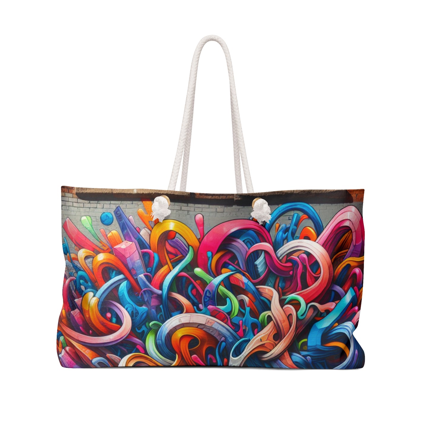 "Urban Vibe: A Graffiti Cityscape" - The Alien Weekender Bag Graffiti Art