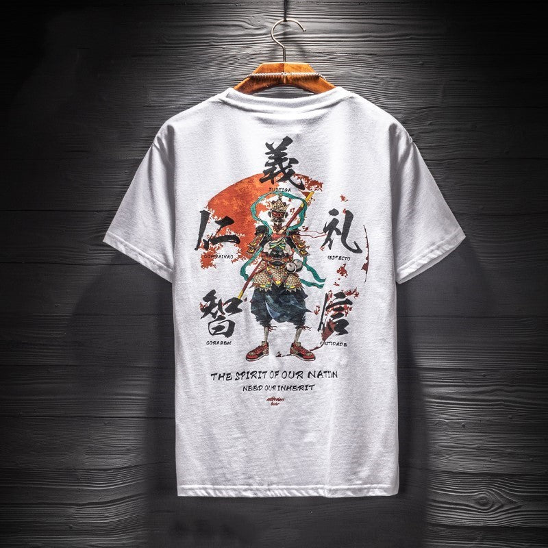 Camisetas holgadas estampadas de manga corta para hombre, novedad de verano